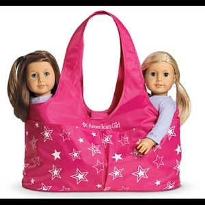 American Girl Doll Carrier hot pink stars